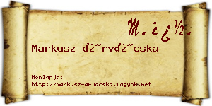 Markusz Árvácska névjegykártya